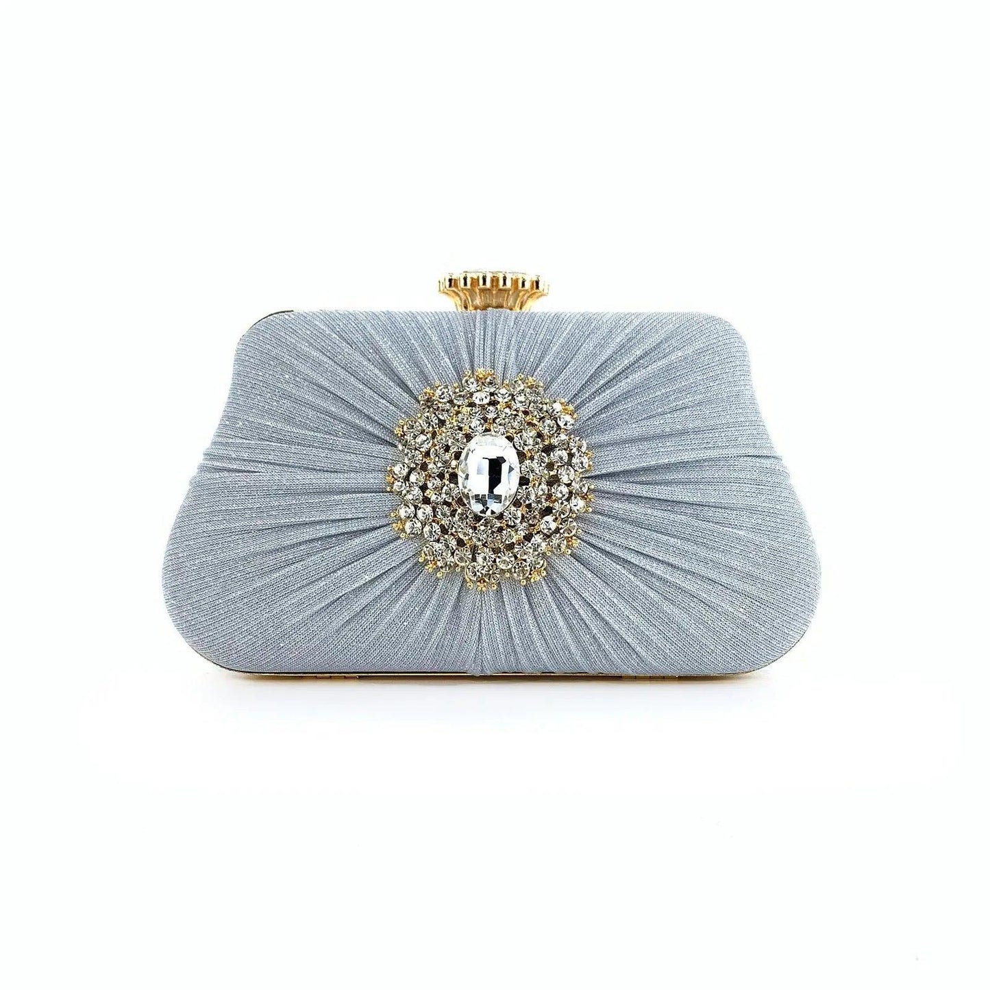 MAC033 Women's Pleated Craft Rhinestone Bag