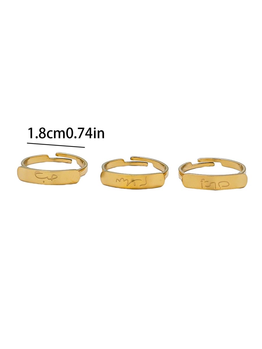 Simple engraved titanium steel ring with Arabic elements (With gift box)(MAC215)