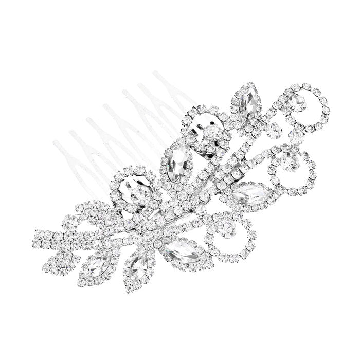Marquise Stone Accented Wedding Bridal Rhinestone Hair Comb