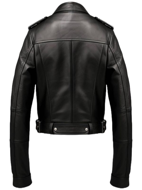 Men’s Black Leather Jacket - Biker Black Jacket
