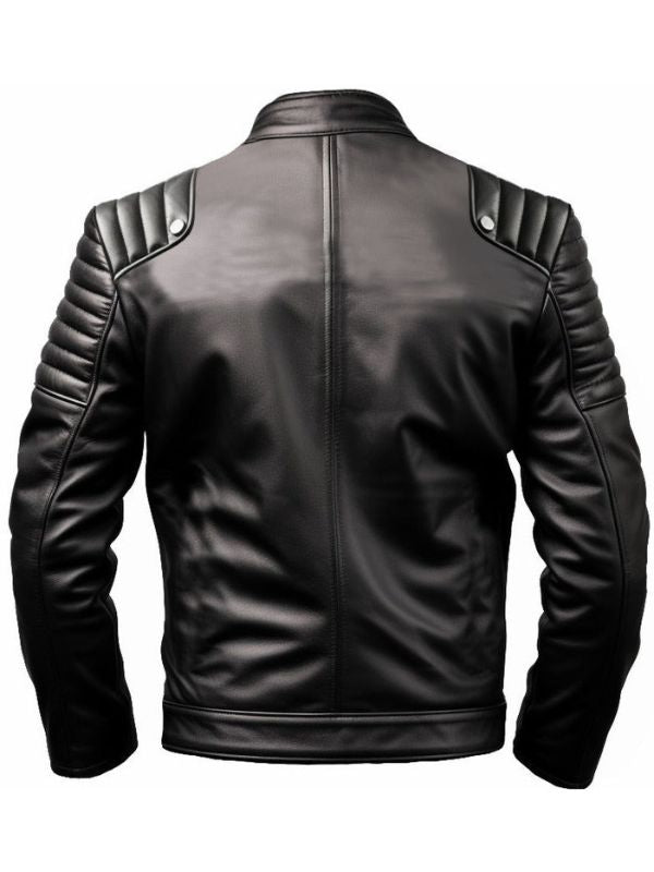 Men’s Harlay Sportage Black & White Faux Leather Jacket