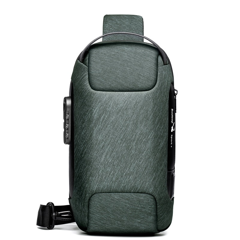 Men's Waterproof USB Oxford Crossbody Bag Anti-theft Shoulder Sling Bag Multifunction Short Travel Messenger Chest Pack For Male
