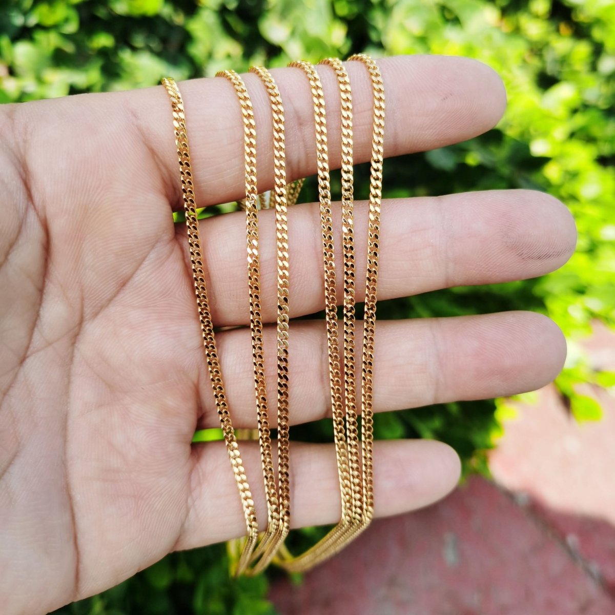 Miami Cuban Gold Curb Link Chain, 2.1mm 24K Gold filled Chain Necklace• Gold Necklace Gold filled Layer Necklace | WA-769 Clearance Pricing