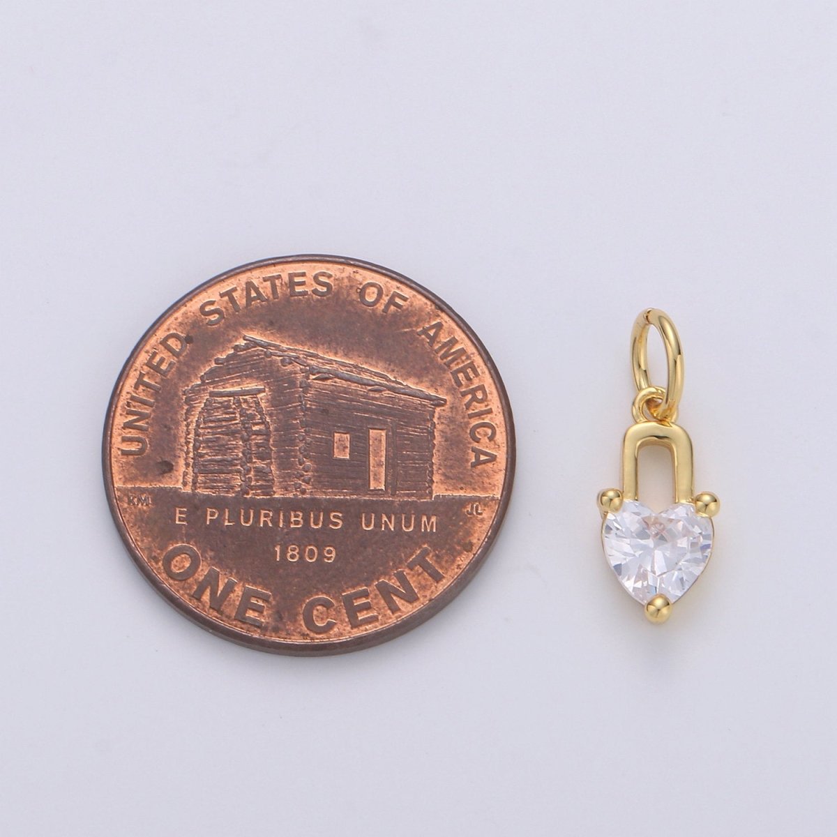 Mini 24k Gold Filled Heart Charms, Gold Filled Love Charm, Cubic Charm ,Gold Love Lock charm Relationship Jewelry Inspired D-563 D-564