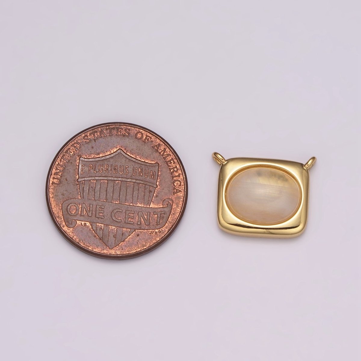 Mini 24K Gold Filled Rose Quartz Gem Stone charm Connector for Minimalist Jewelry Making Necklace Supply Y-405