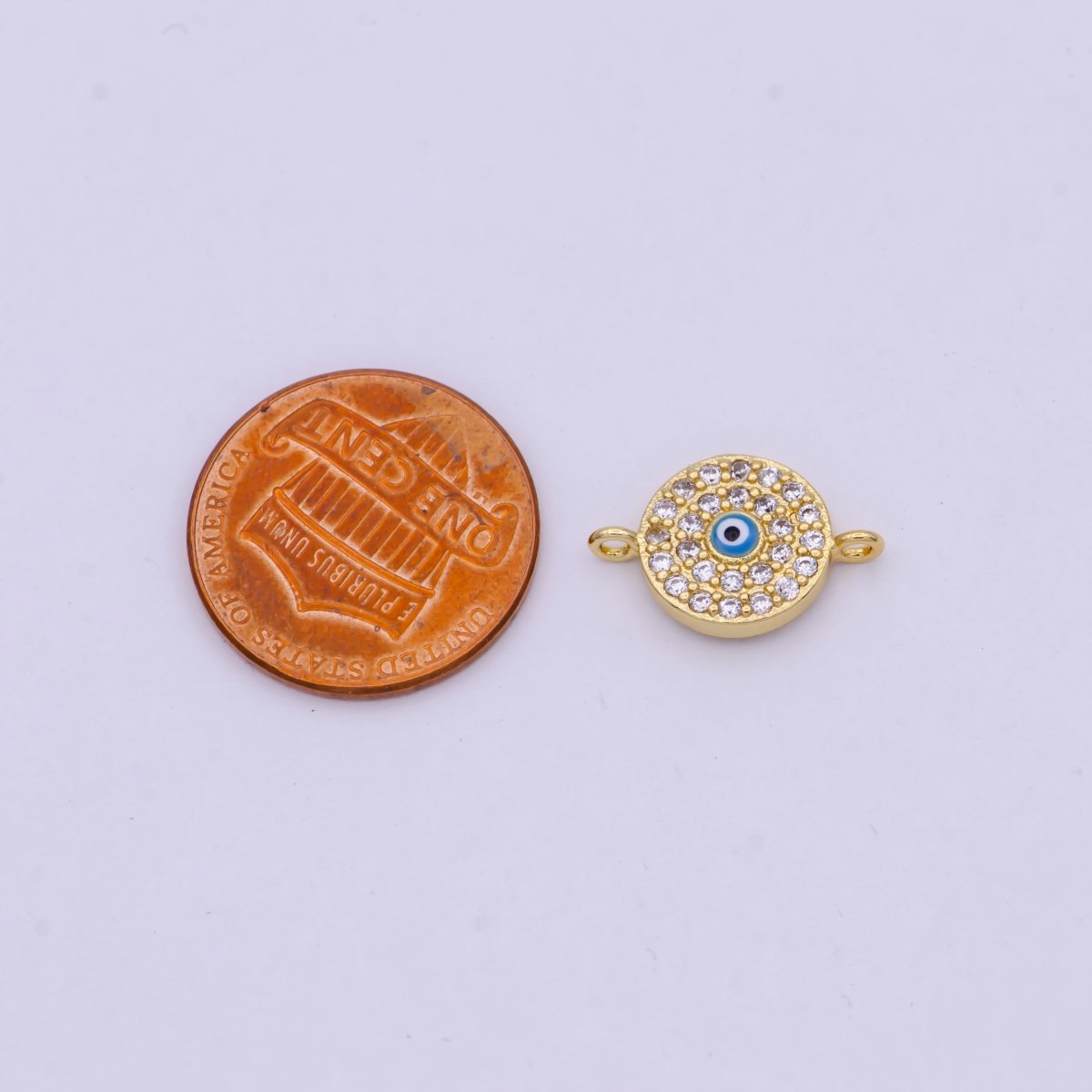 Mini Gold Evil Eye Connector for Bracelet, Necklace Earring Supply Y-426