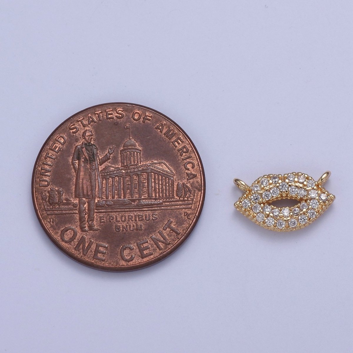 Mini Gold Filled Cubic Lips Charm Connector for Bracelet Neklace Link Connector Supply Y-427