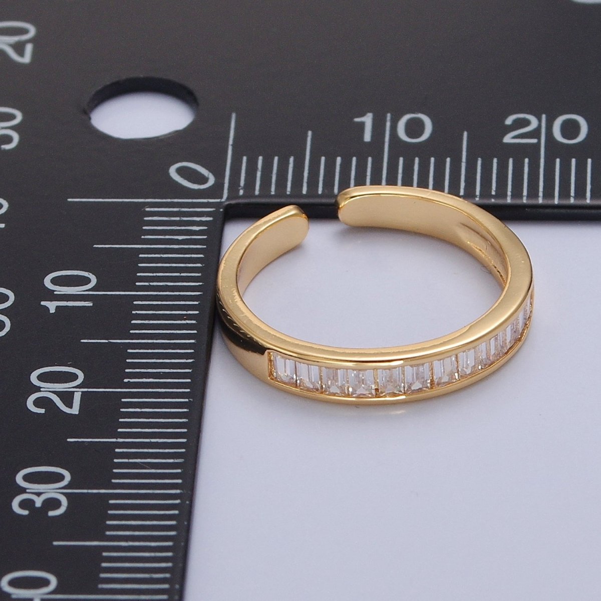 Minimalist Baguette Ring Classic Pave Ring O-2176