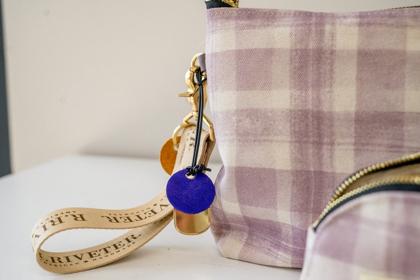Purple Heart Day Support Tag + Black Leather Strap