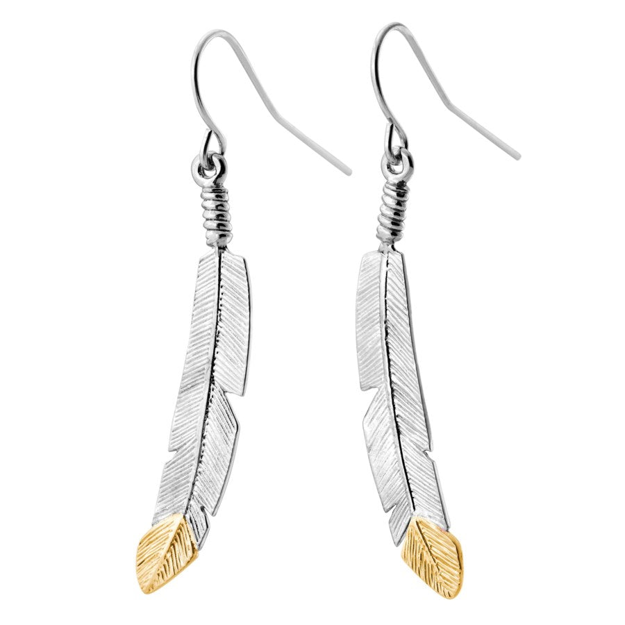 Splendid Feather - Sterling Silver Black Hills Gold Earrings