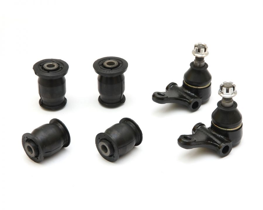 Megan Racing Front Lower Arm Repair Kit for Mazda Miata 1990-2005 4 Hardened Rubber Bushings + 2 Ball Joints MRS-MZ-0700