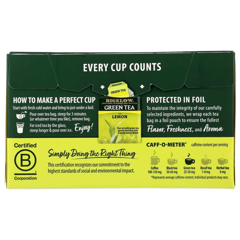BIGELOW: Green Tea with Lemon 20Bg, 0.91 oz