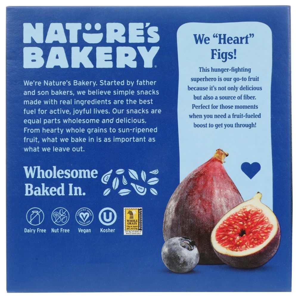 NATURES BAKERY: Whole Wheat Fig Bars Blueberry 6Ct, 12 oz