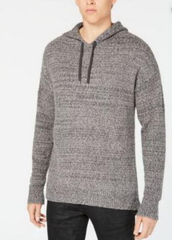 Inc Men's Hooded Marled Sweater