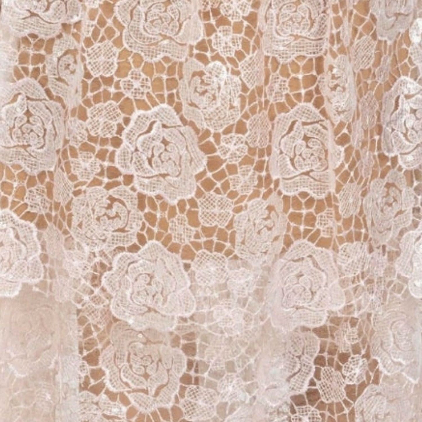 Natalia Pink Sequined Guipure Lace Dress