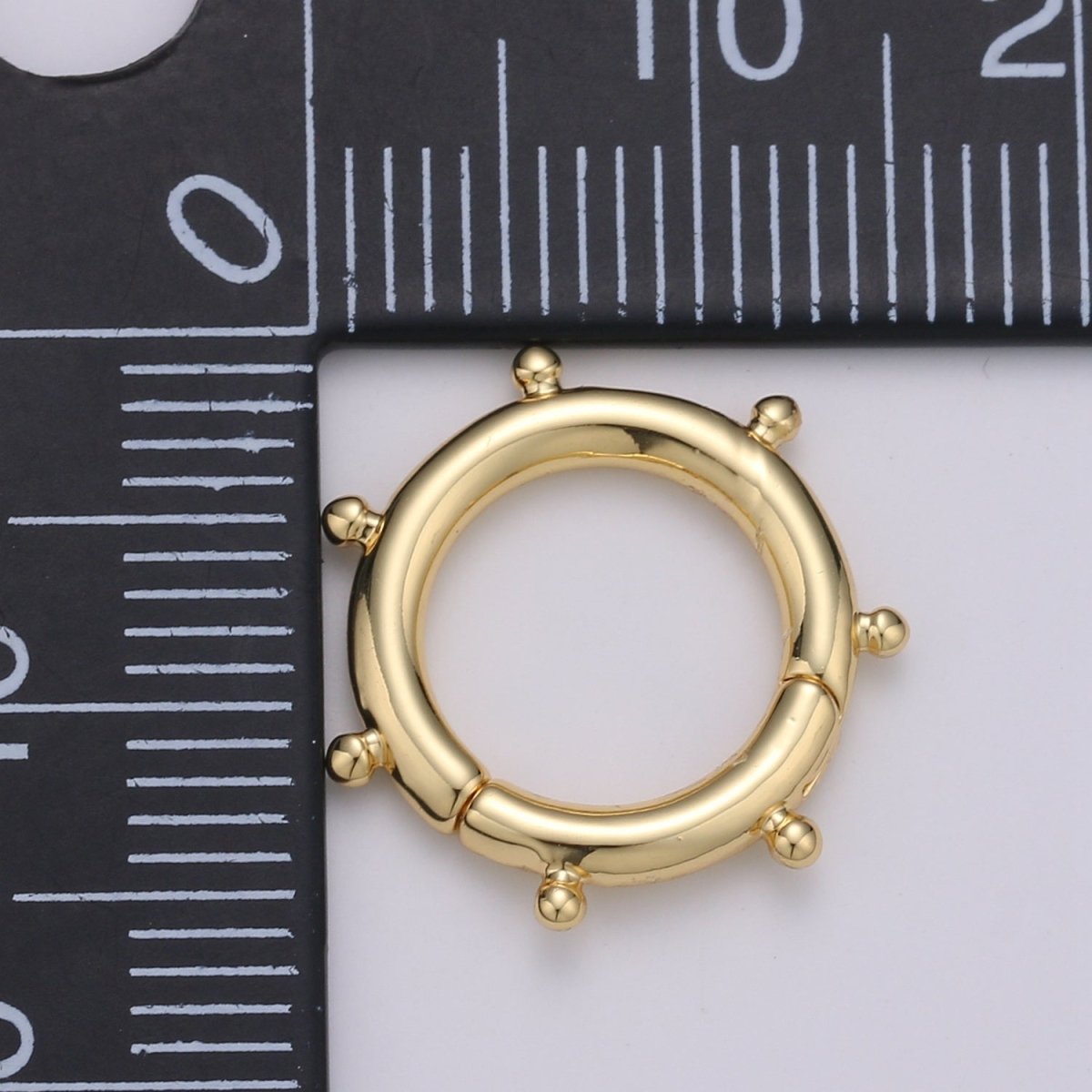 Nautical Gold Spirng Gate Ring, Gold Filled Pull Gate Ring, Ferris Wheel Gold Filled Carabiner Clasp For Connector Wristlet Holder L-092