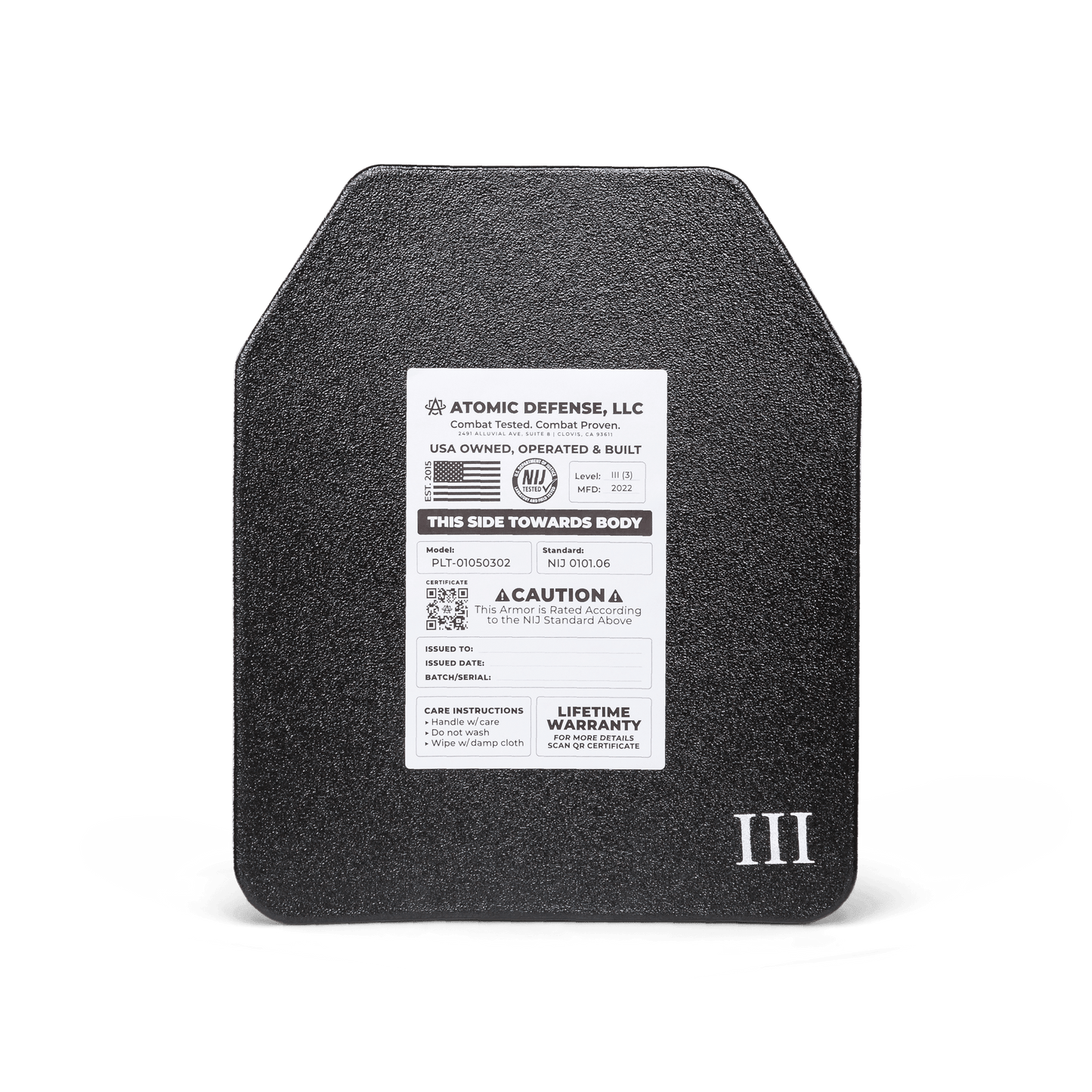 NIJ Level III+ Body Armor Plate - ESAPI - Light-weight