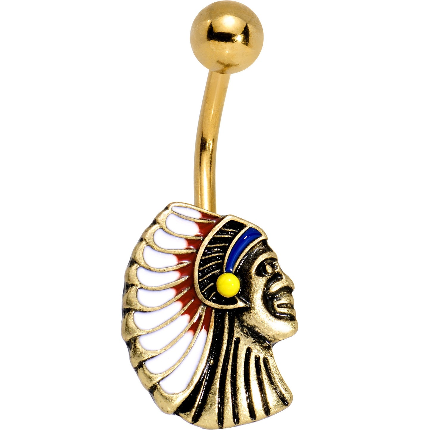 Gold PVD Warrior Chief Belly Ring