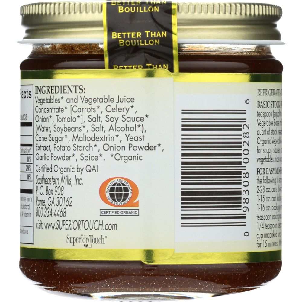 BETTER THAN BOUILLON: Organic Seasoned Vegetable Base, 8 oz