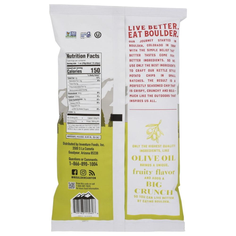 BOULDER CANYON: Olive Oil Classic Sea Salt Potato Chips, 5 oz