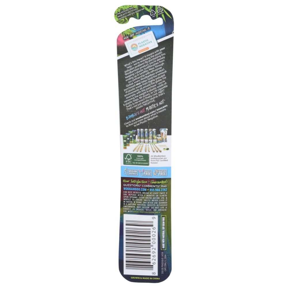 WOOBAMBOO: Kids Natural Bamboo Toothbrushes 2Pk, 1 ea