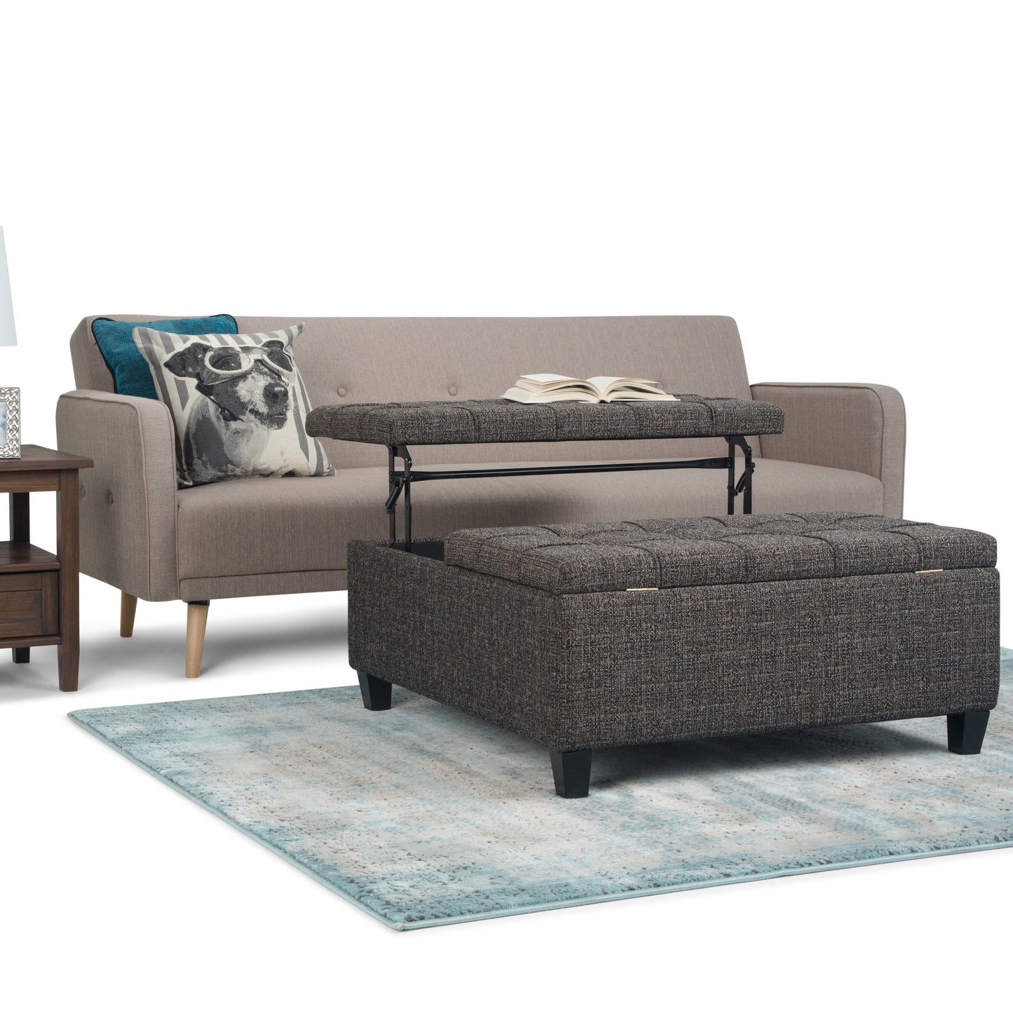 Harrison 36 Inch Wide Coffee Table Storage Ottoman