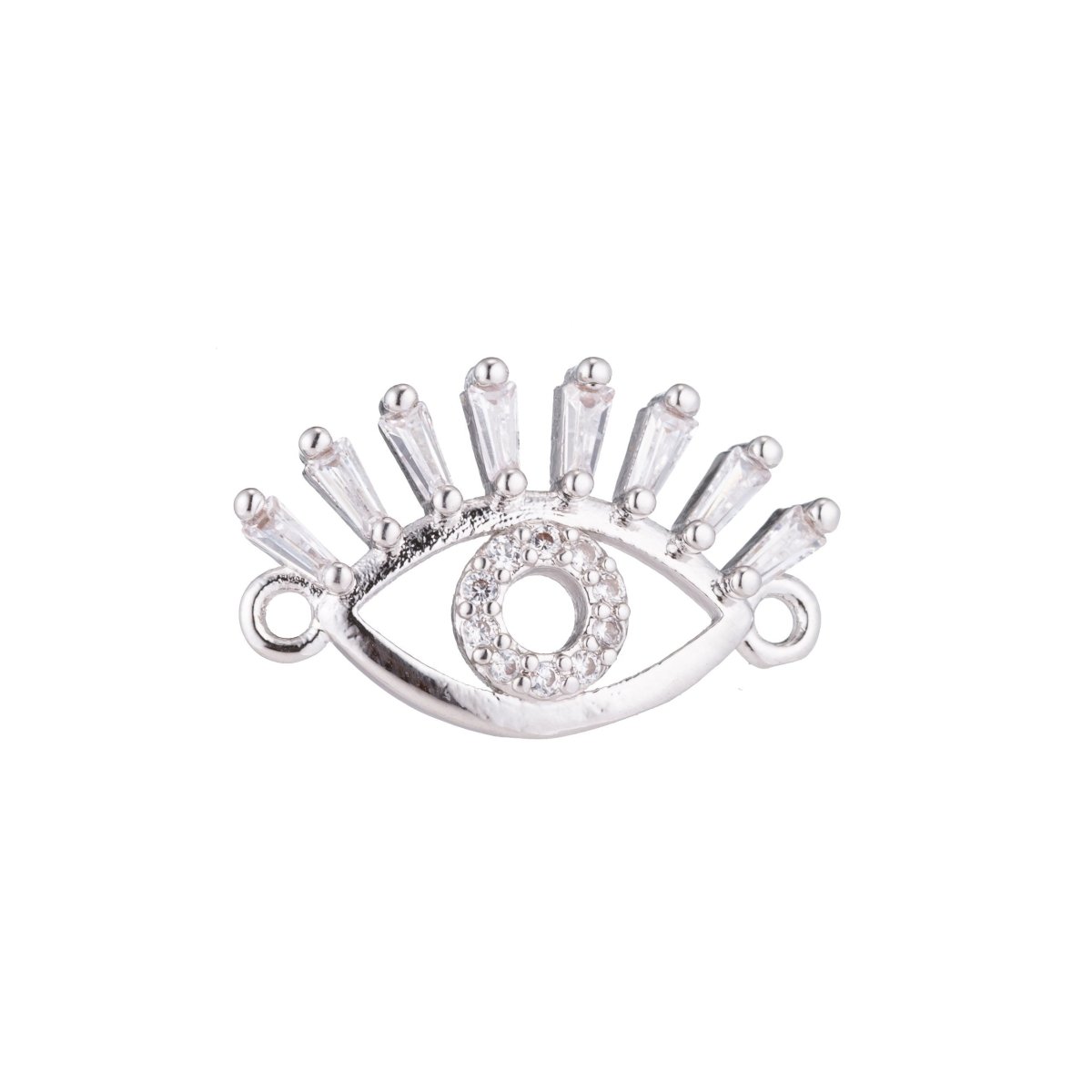 On Sale! CLEARANCE! Gold Eye, Golden Eyelash, Ladies, Woman DIY Love Gift, Cubic Zirconia Bracelet Charm, Necklace Pendant, Findings for Her Jewelry Making | F-157