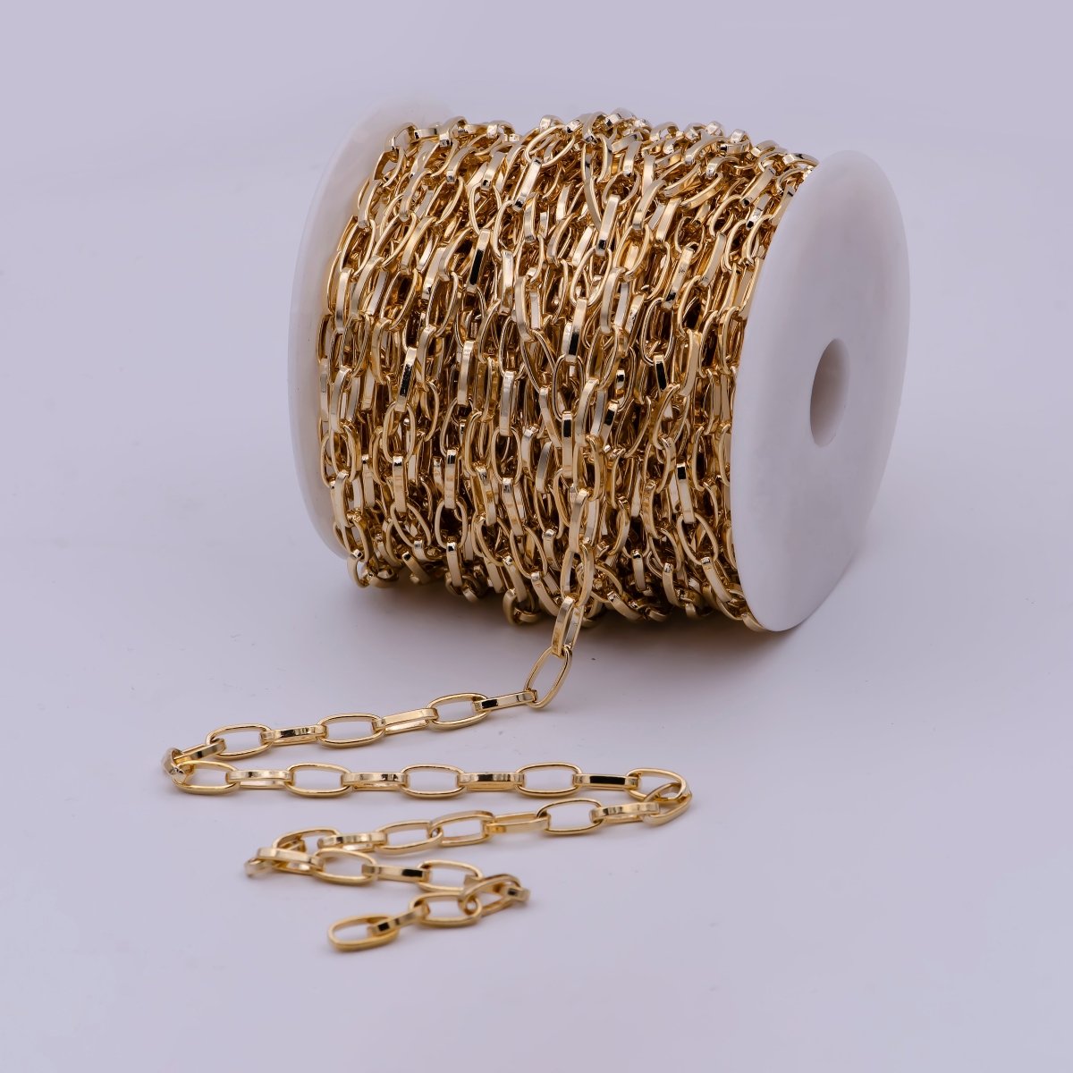 OS 16K Gold Filled Thick Cable Chain, 11.5X5.6mm Pink Tone Unfinished Chain by Yard, For Jewelry Making | ROLL-568 Clearance Pricing