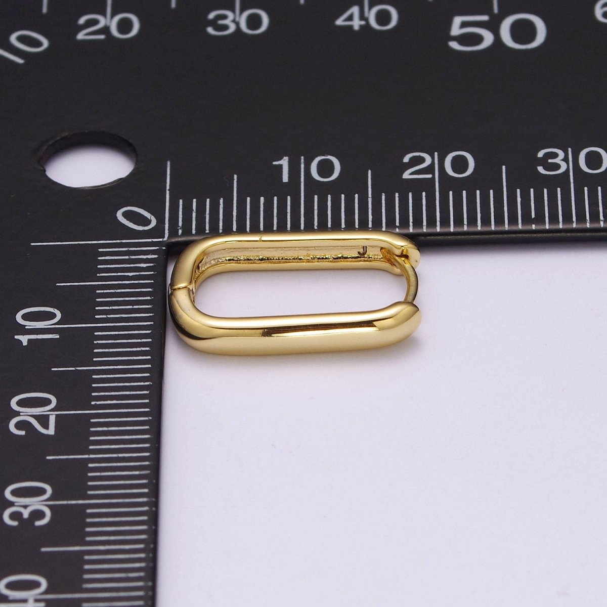 Hypoallergenic Gold Rectangular Hoop Earrings Small Huggie Hoops, U Shape Hoop, Oval Hoops, Simple Geometric Earring, Minimal Earring T-217