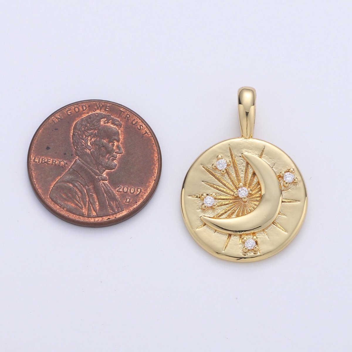 Overstock Blowout Celestial Jewelry Gold Crescent Moon Charm Jewelry Making Supply 24K Gold Filled Findings I-648