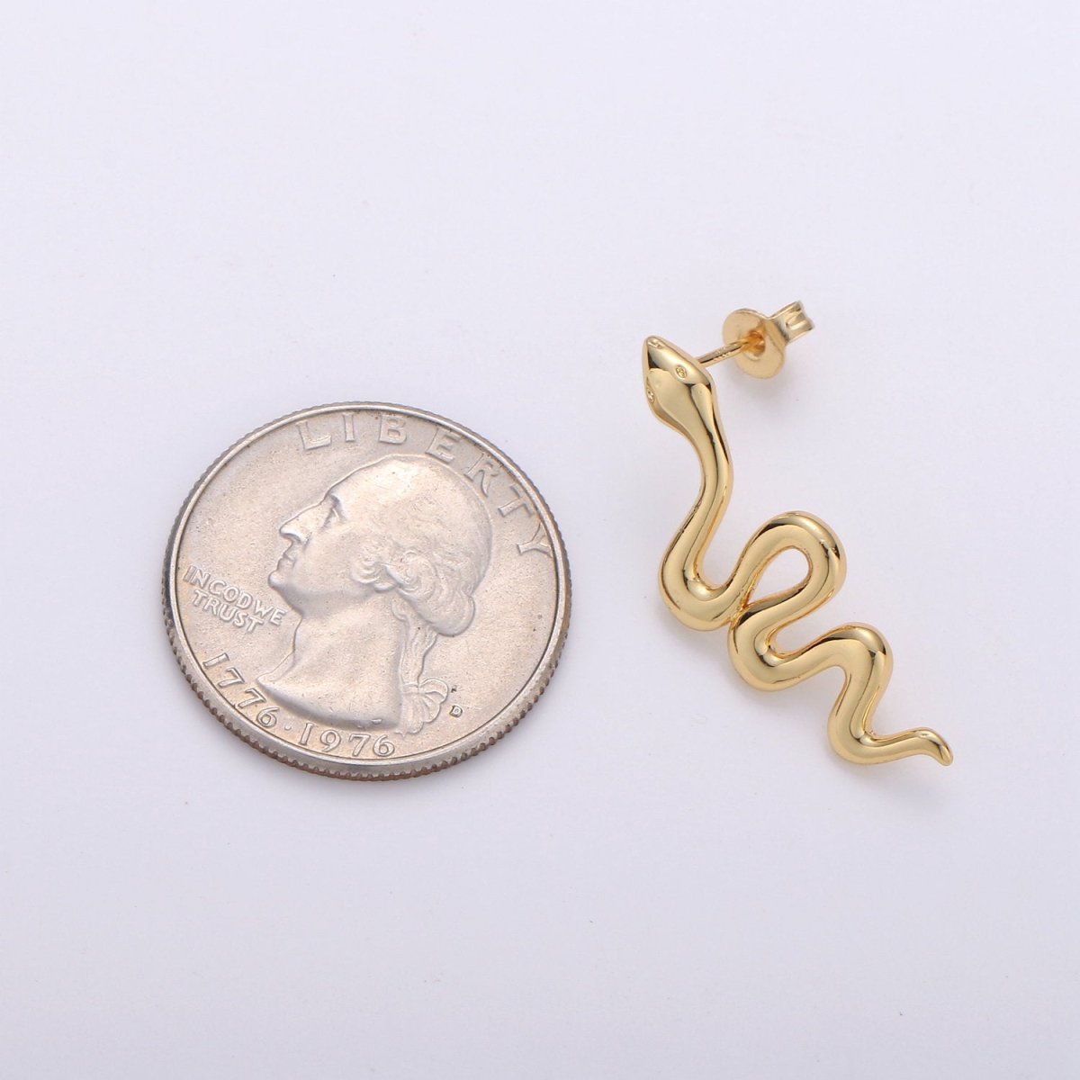 Overstock Gold Snake earrings, snake stud earrings, dainty earrings, Serpent earrings, delicate studs, gold earrings, minimalist earring K-542