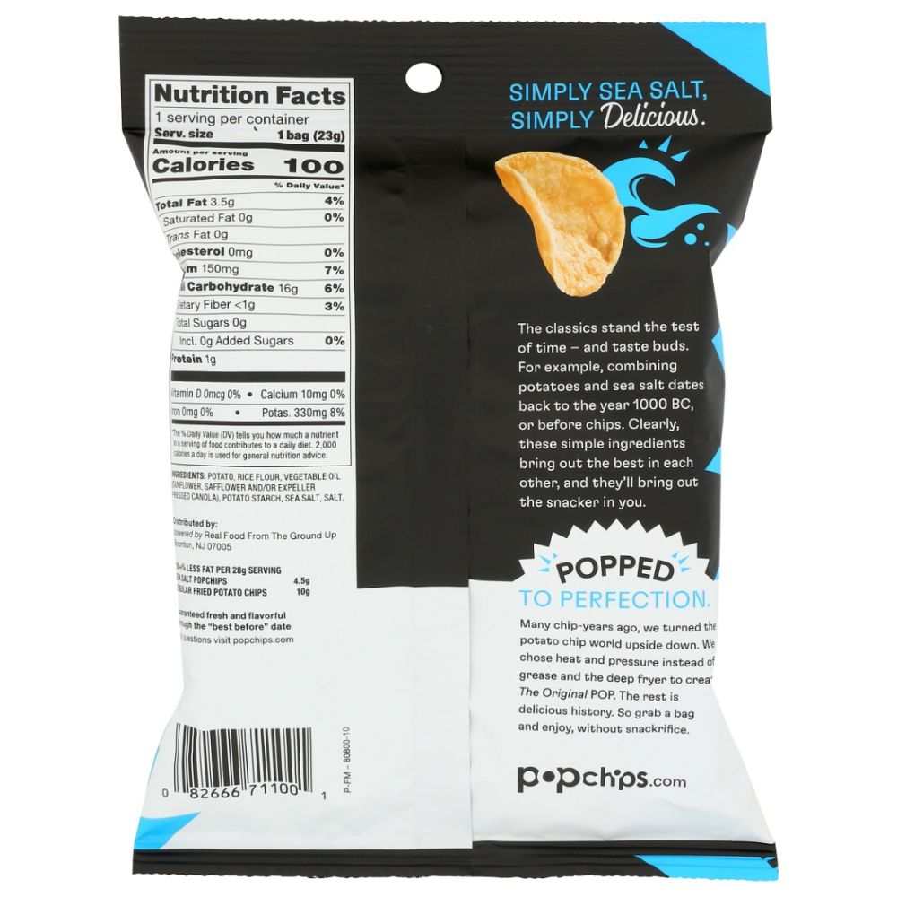 POPCHIPS: Sea Salt Potato Chips, 0.8 oz