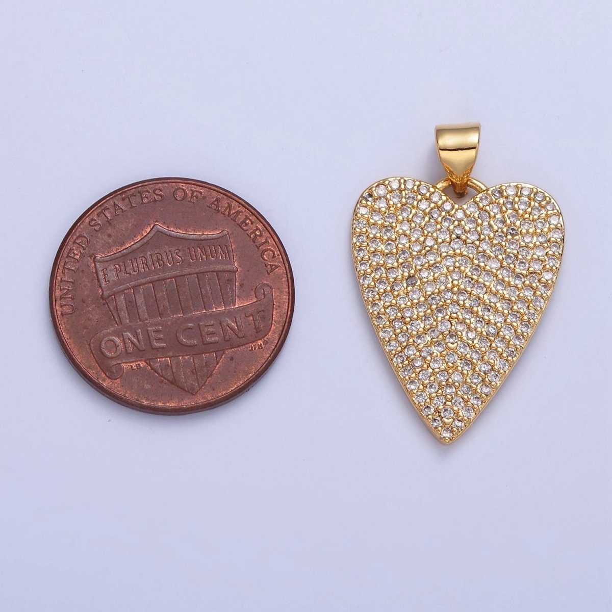 Pave Heart Pendant 14k Gold Filled Love Charm I-334