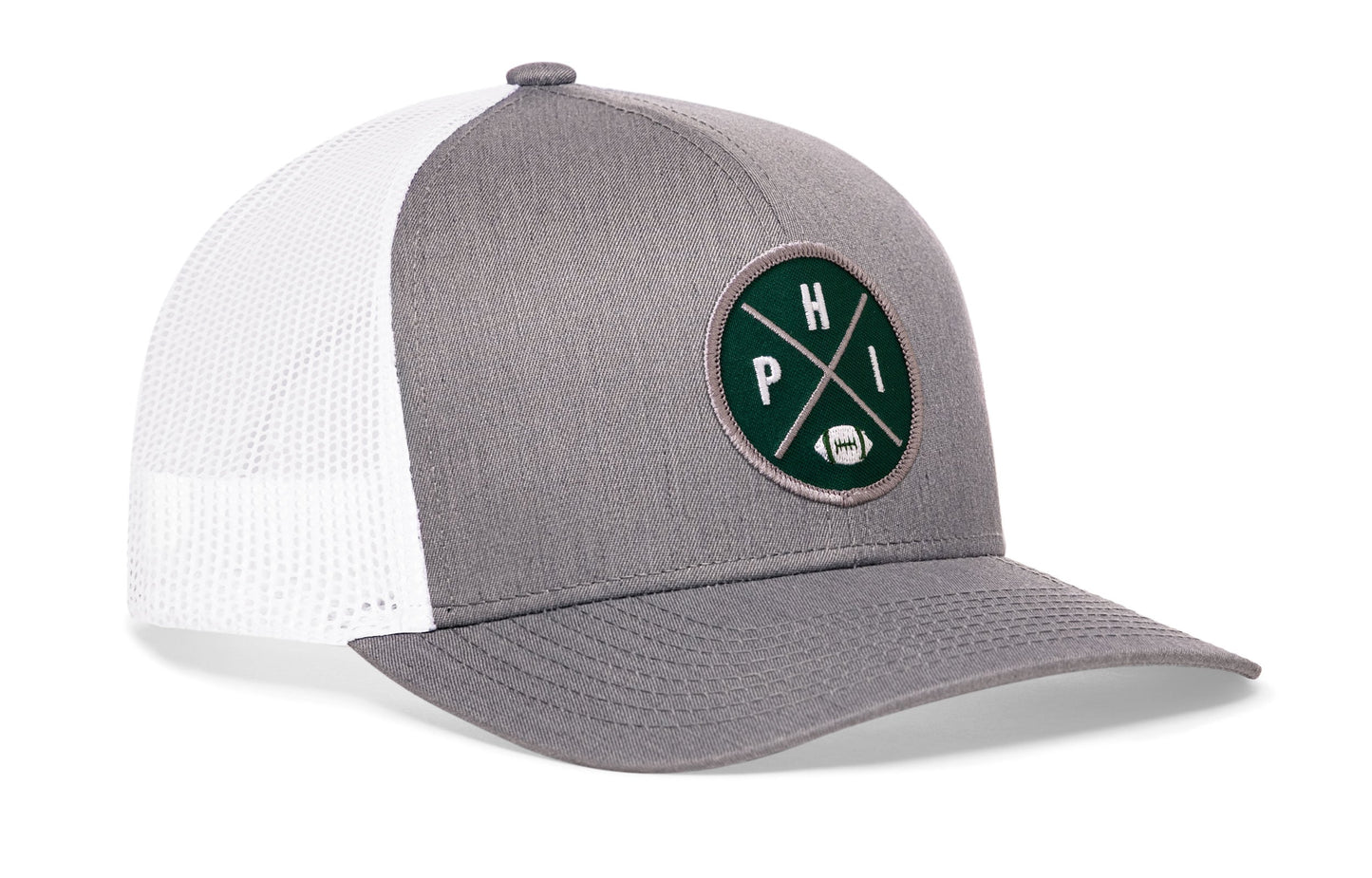 Philadelphia Football Trucker Hat | Dark Green PHI X Snapback