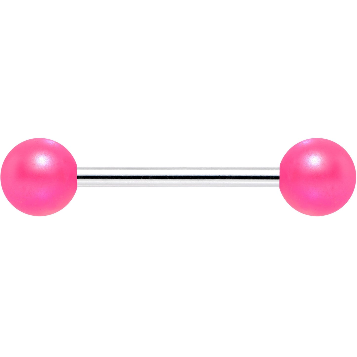 Matte Iridescent Neon Pink 6mm Acrylic Ball Barbell Tongue Ring