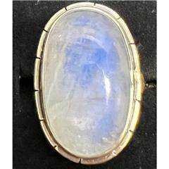 Rainbow Moonstone Ring Size 7 "Mirror Mirror"
