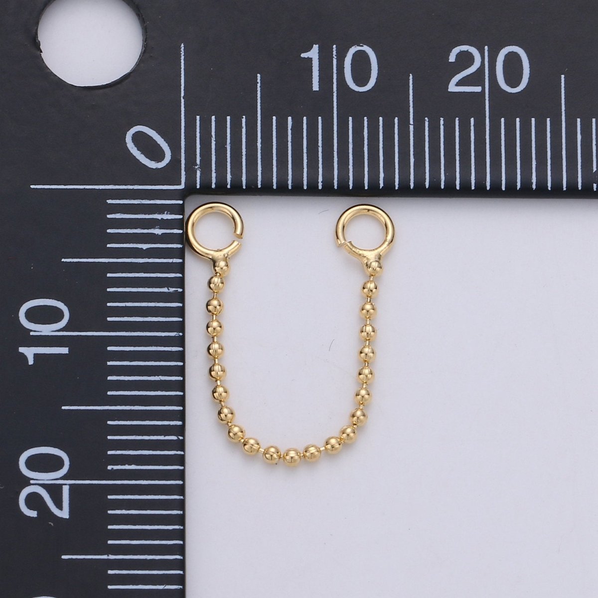 Real Gold Plated Earring Single Link Chain Connector for Earring Finding Jewelry Supply Lead free Nickel Free K-418