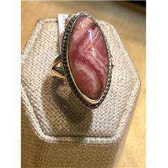 Rhodochrosite Ring Size 6 "Passion Diamond"