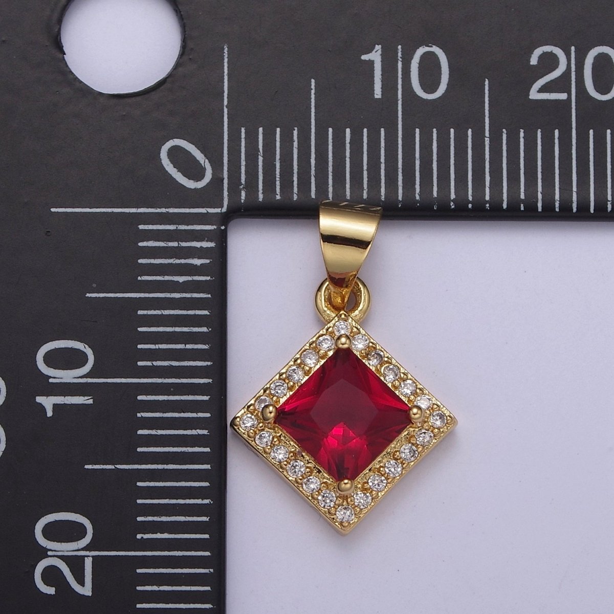 Rhombus Geometric Shape Zircon Connector Charm, Square Gemstone Pendant Charm Wholesale H-345 H-347 H-352 H-354