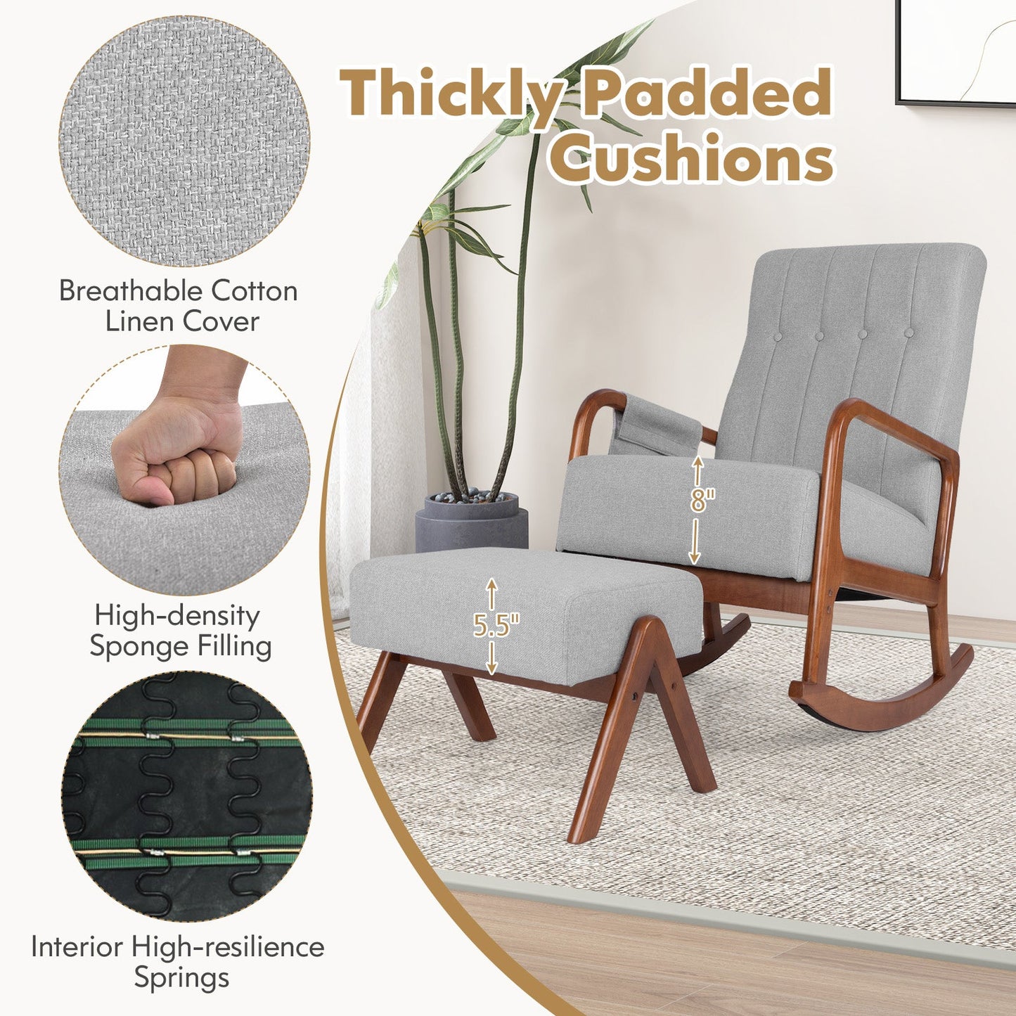 Rocking Chair with Ottoman