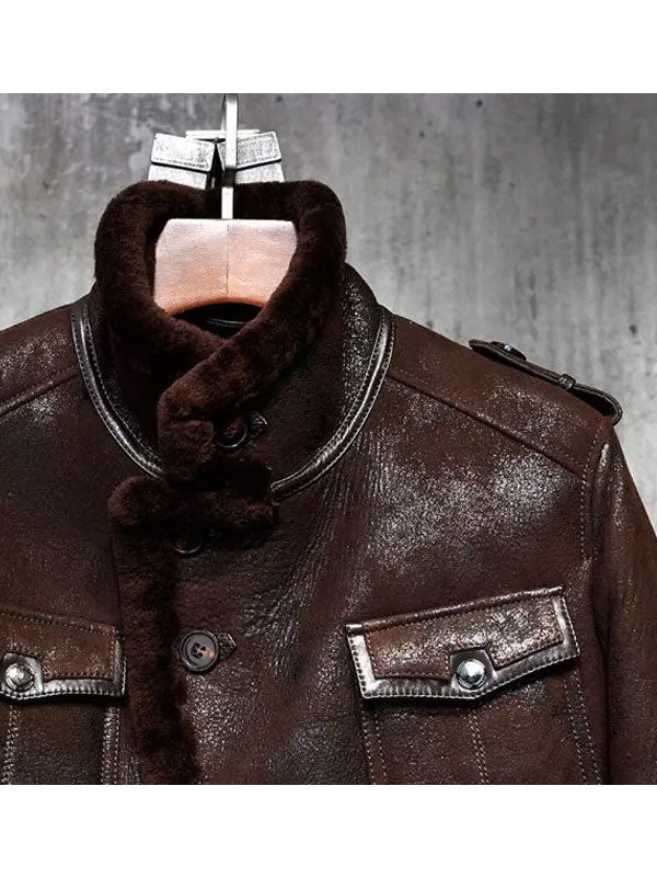 Men’s B3 Pilot Aviator Sheepskin Leather Bomber Jacket