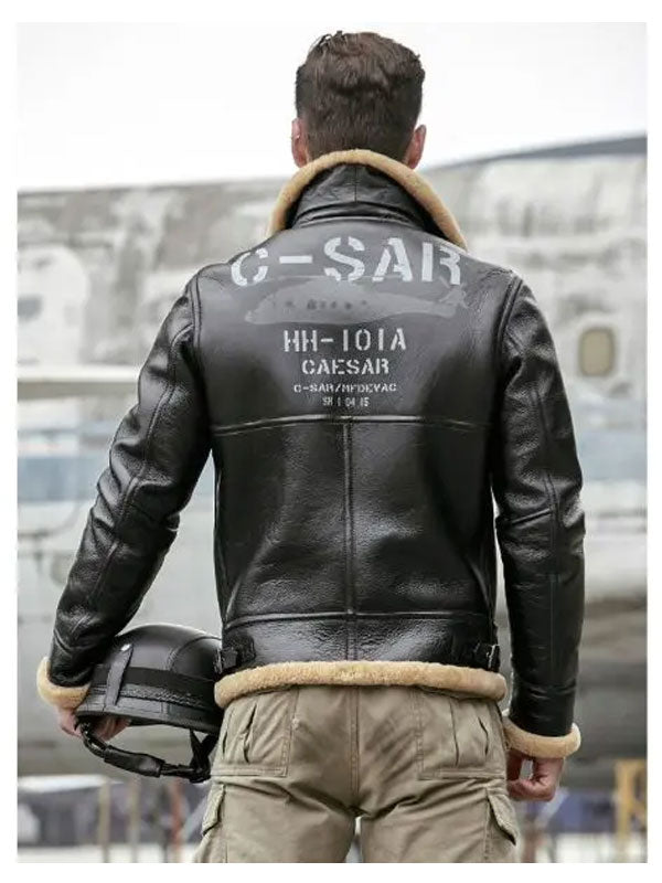 Men’s Thick Winter Motorcycle Shearling Fur Leather Jacket Coat
