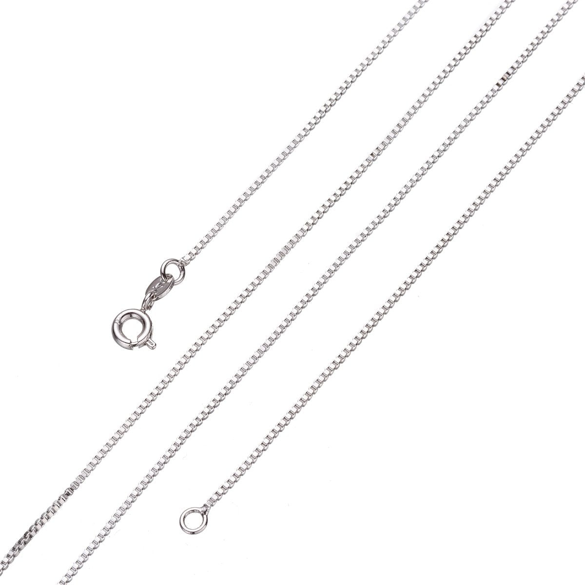 Silver Box Chain Necklace, Dainty Silver Necklace, Dainty Finished Silver Chain 16 inch 1mm Ready to wear Silver Chain | WA-235 Clearance Pricing