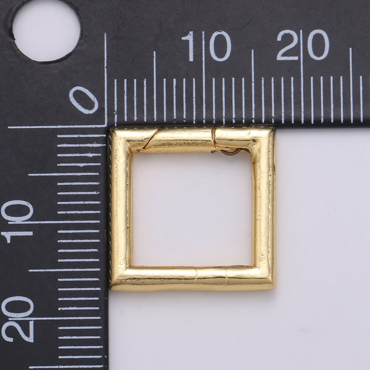 Simple Minimalist Gold Filled Square Push Gate Ring Clasp For Jewelry Making Charm Holder Connector L-060