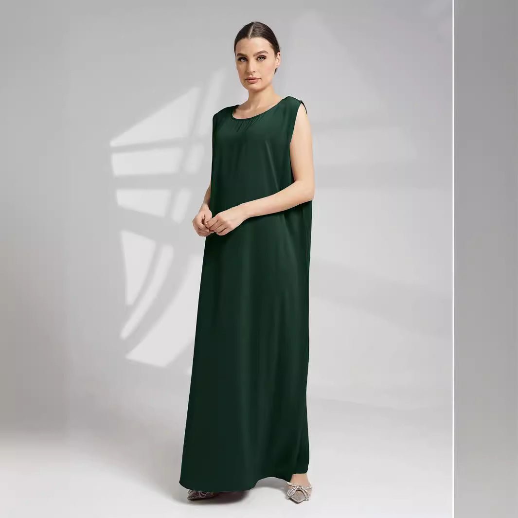 Sleeveless Slip Maxi Dress | Relaxed Fit Base Layer Abaya Dress(MS190)