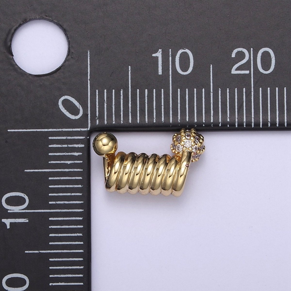 Spiral Tube Bead, Pave Round Spiral 14k Gold Filled Slider CZ Micro Pave Spiral Tube Spacer, DIY, Jewelry Making B-458
