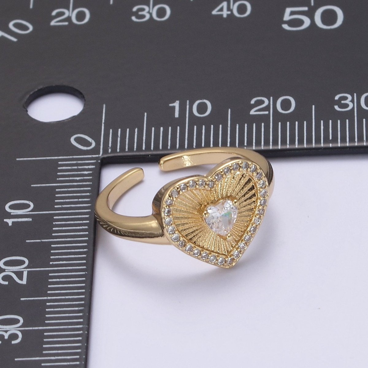 Sunburst Heart Ring • Unique 14k Gold Filled Ring • Valentine Ring • Gift for Her • Gold Valentine Statement Minimalist Jewelry R-320