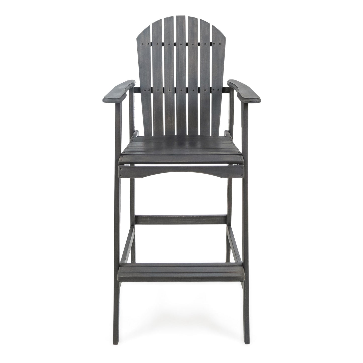 Outdoor Acacia Wood Adirondack Barstools, Set of 2