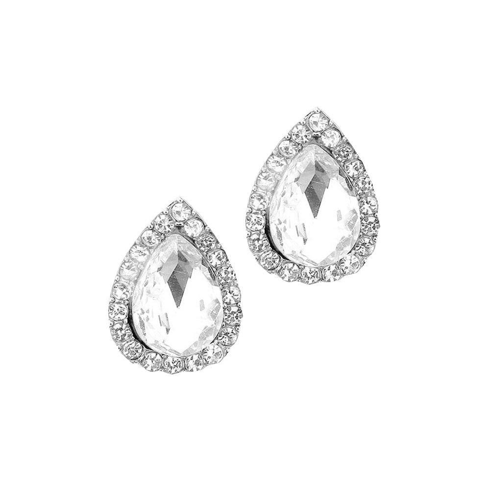Women's Teardrop Stone Evening Stud Dangle Earrings