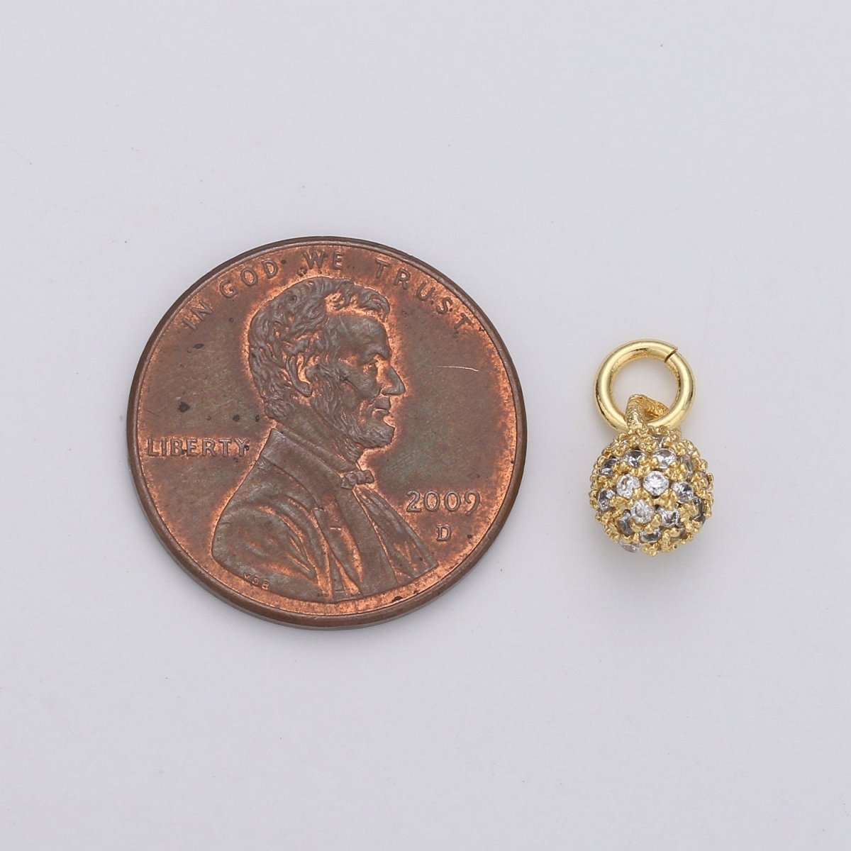 Tiny Ball Pendant Small Ball Charm for Handmade Jewelry Supplies 24k Gold Filled Charm Micro Pave Cubic Ball Charm Disco Ball, D-117